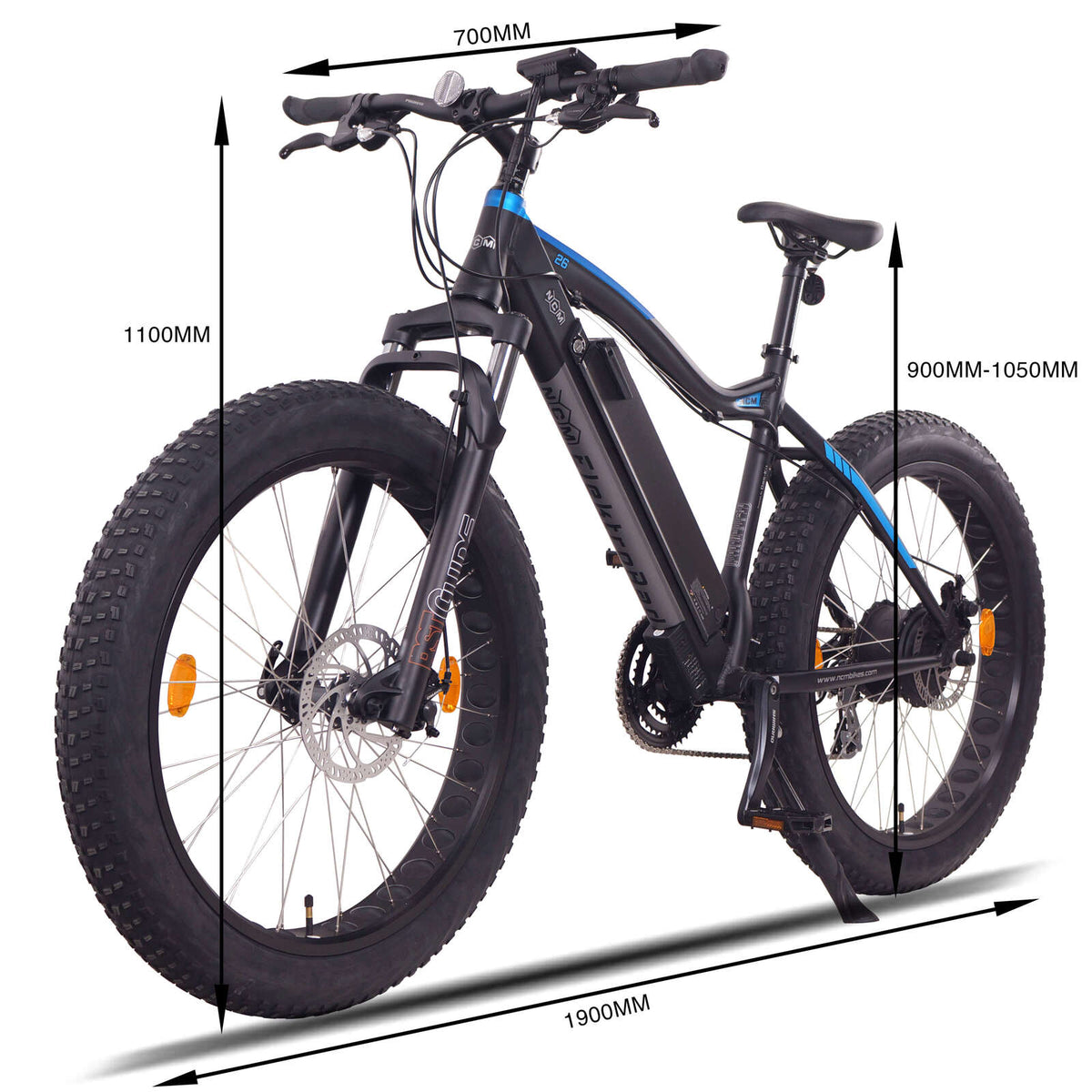 NCM Aspen Fat Electric Bike, E-MTB, E-Bike, 250W, 48V 13Ah 624Wh Battery
