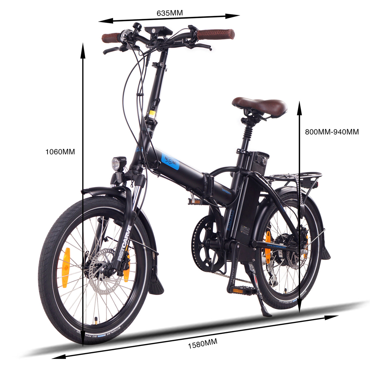 NCM London+ Folding E-Bike, 250W, 36V 19Ah 684Wh Battery