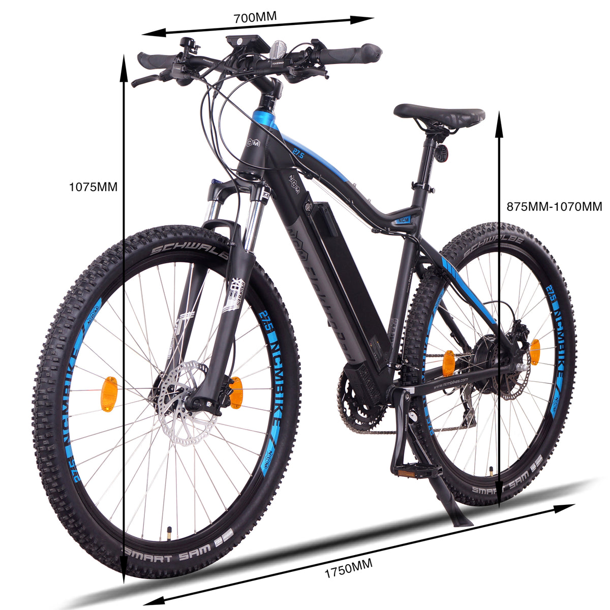 NCM Moscow Plus Electric Mountain Bike, 250W, E-MTB, 48V 16Ah 768Wh Battery