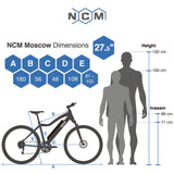 NCM Moscow Plus Electric Mountain Bike, 250W, E-MTB, 48V 16Ah 768Wh Battery
