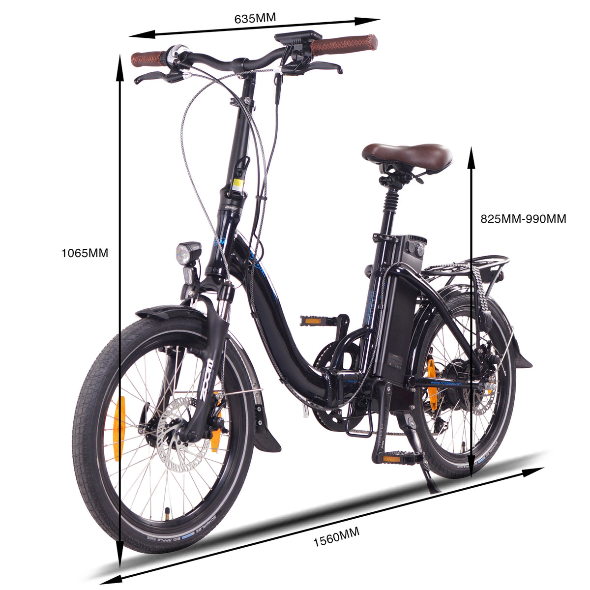 NCM Paris Folding E-Bike, 250W, 36V 15Ah 540Wh Battery