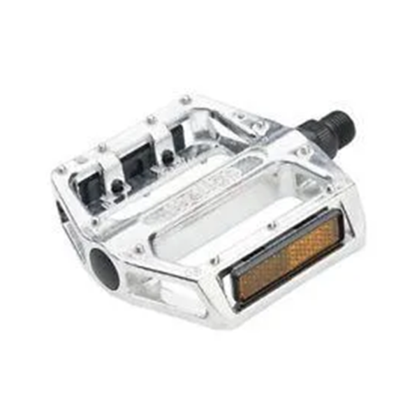 PEDALS 9/16" BMX, Large Platform, One Piece Alloy Body, SILVER