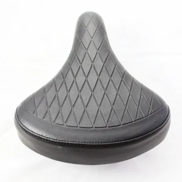 SADDLE Ladies Retro, 250mm x 190mm, Vinyl Quilted Top, Dual Coil Springs, BLACK