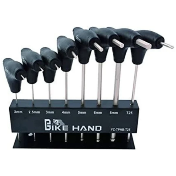 Tool set, twin head wrench (8 Pce set in Storage cradle) 2-8mm hex & T25