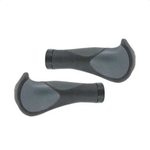 Ergonomic Lock On Grips - with Locking Rings, Black/Grey